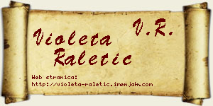 Violeta Raletić vizit kartica